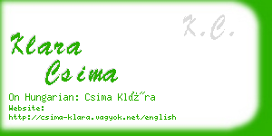 klara csima business card